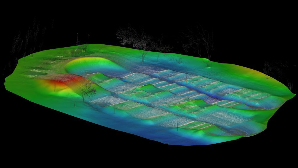 DTM overlaid with the point cloud